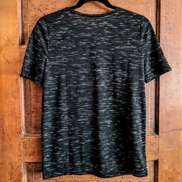 Black Sparkle Halloween Party Ann Taylor LOFT Black Heather T-Shirt Gems Beading - Picture 3 of 3